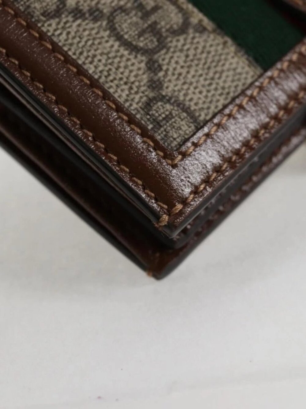 GUCCI GG Supreme Jackie WebbSherry Line Wallet PVC Beige 203495 Auth ki5817V - Picture 4 of 16